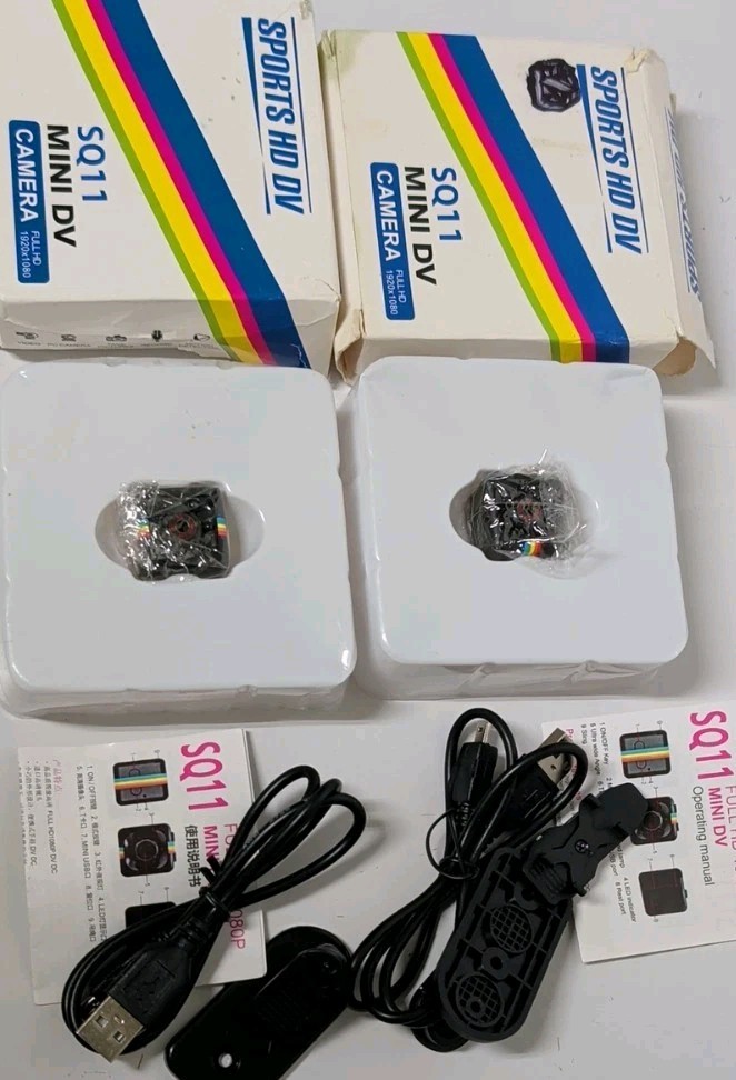 LOT OF 2 SQ11 Mini Cube - Action Camera - Full HD 1080p DVR
