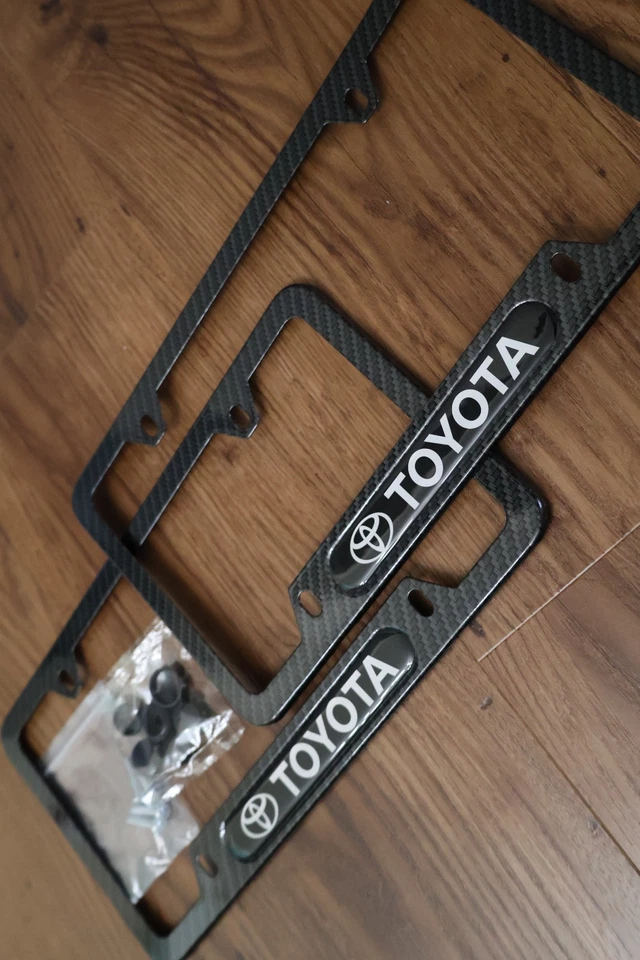 Toyota Carbon Fiber-Style License Plate Frames (Set of 2) – Hardware Included - Image 3 of 4