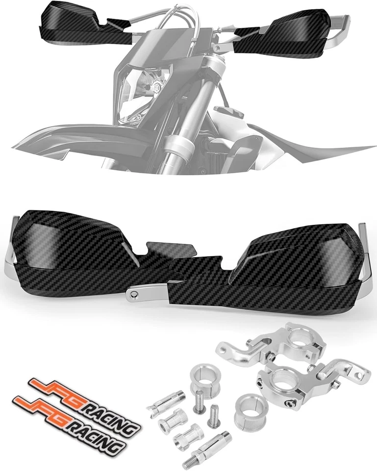 High Impact Universal Handguards for Dirt Bikes & ATVs – Carbon Fiber Aesthetics - Изображение 3 из 4