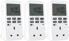 Digital Timer Plug Socket 3 Pack Weekly Programmable Electric Timer Switch 13A