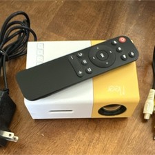 Meer Mini LED Portable Projector Yellow/White HDMI USB AV with Remote  Cables