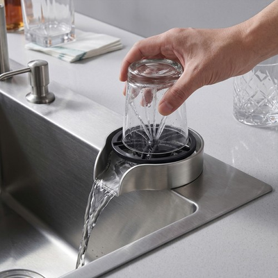 #ad High Pressure Cup Washer Glass Rinser Rotating Water Powered for Kitchen Sink $27.00