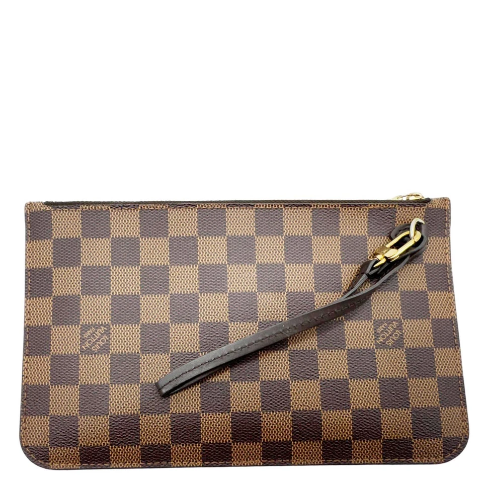 Bolso Muñequera LOUIS VUITTON Neverfull Damier Level Marrón