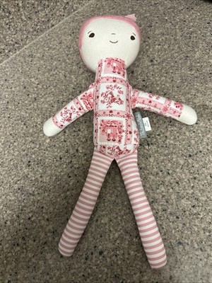 The Land of Nod Wee Wonderfuls Agnes Pink Ballerina Cloth Doll Yarn Hair *USED