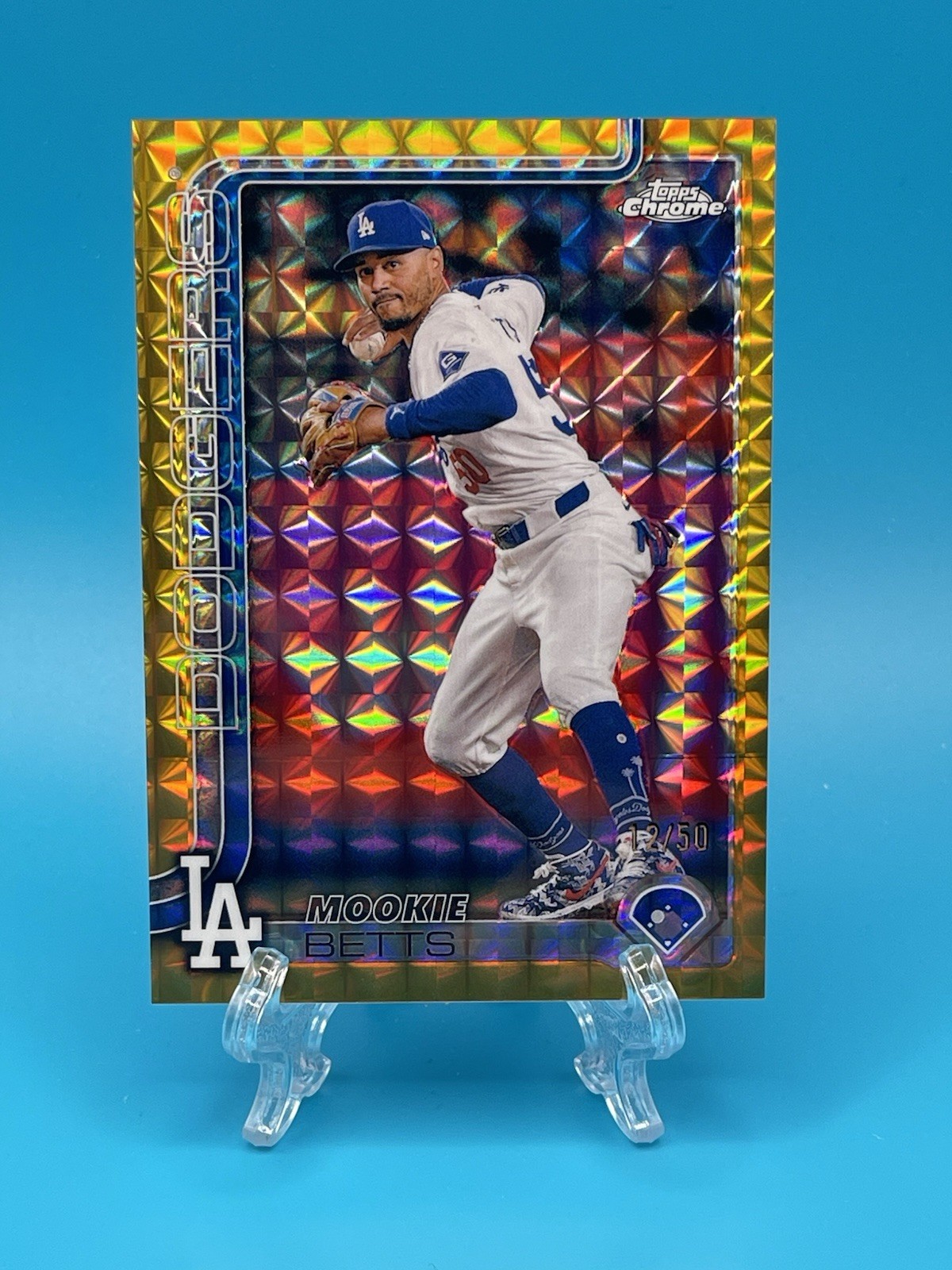 2025 Topps Chrome Mookie Betts #50 Gold Geometric Refractor /50