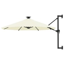 Wall-mounted Parasol with LEDs and Pole Patio Sunshade Sun Shelter vidaXL