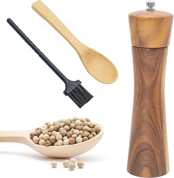 PfeffermüHle Holz - Salz Und PfeffermüHle Mit Keramikmahlwerk, Geschenkidee FüR-image