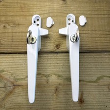 Winlock Locking Cockspur Window Handles for UPVC & Wooden Casement Windows White