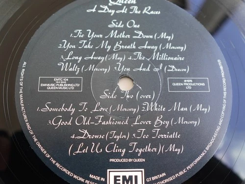 Queen A DAY AT THE RACES 1976 UK LP 1st Press -1U/-1U  MINT AUDIO HEAR