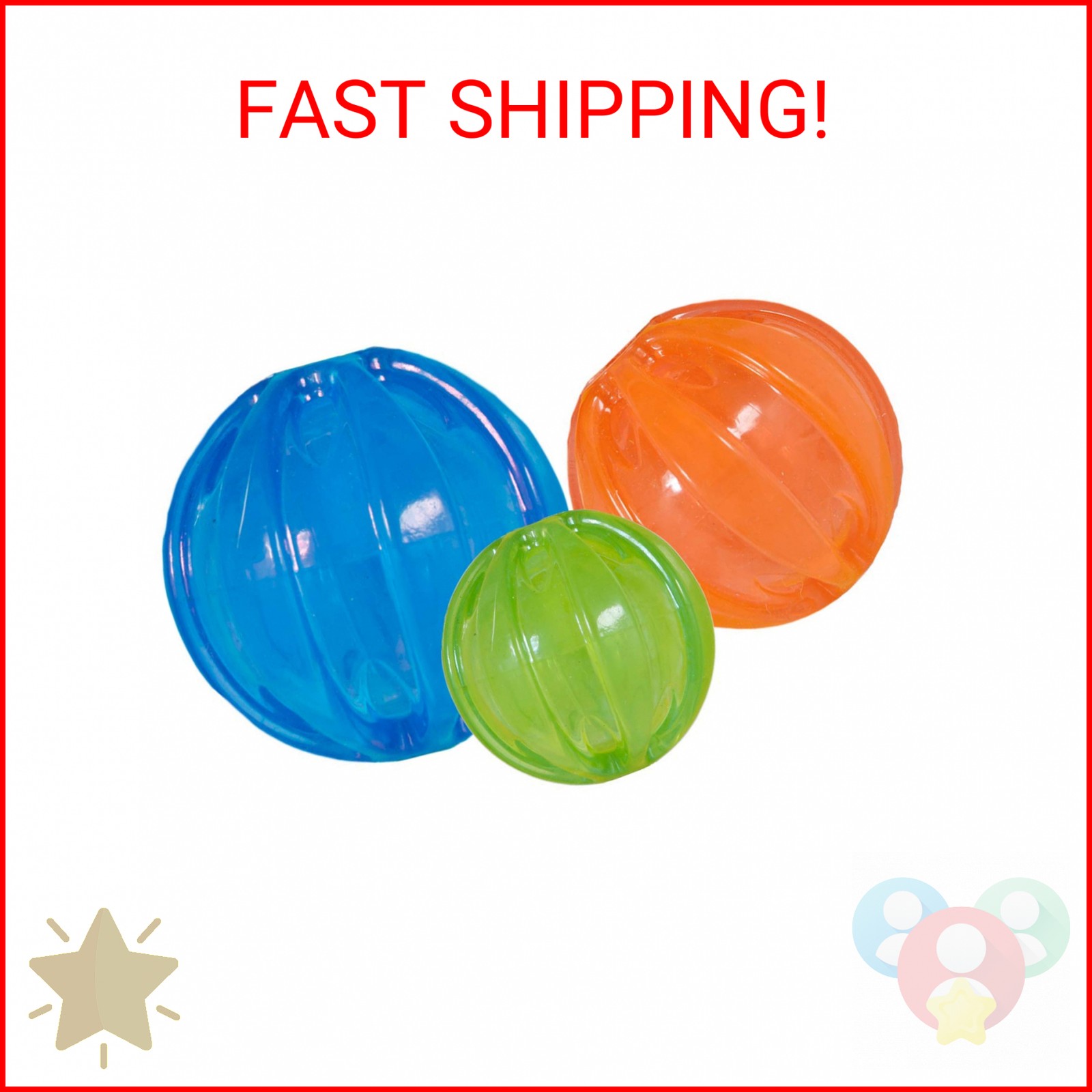 JW Pet Playplace Squeaky Ball, Medium, Multicolor