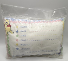Vintage Winnie The Pooh Birthday Announcement Keepsake Pooh Piglet Pillow New