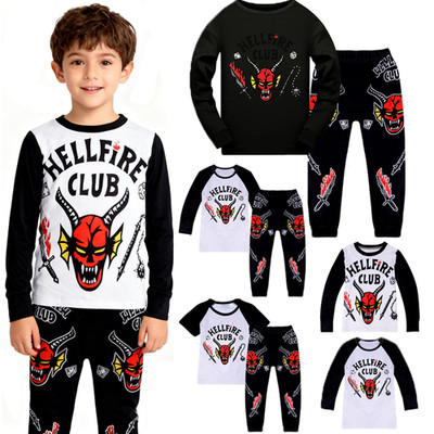 Kinder Jungen Fremder Dinge Höllenfeuer-Club Oberteil und Hose Schlafanzug Set