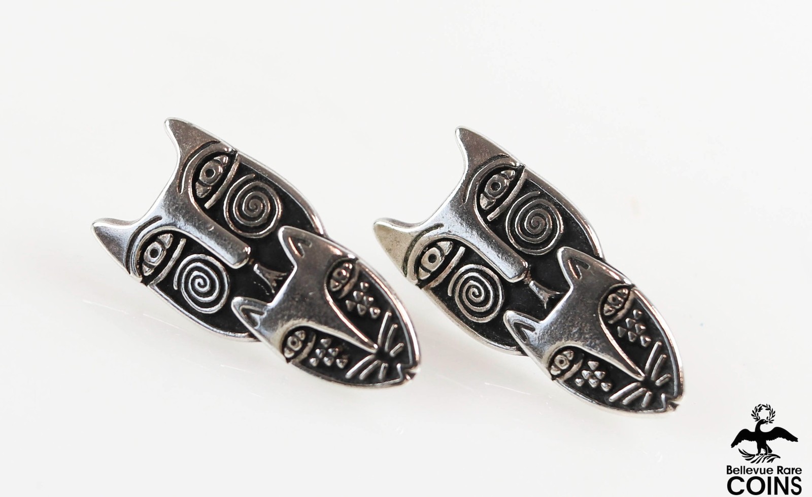 Laurel Burch Silver Double Cat Stud Earrings - image 2