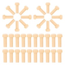 50 Pcs Wooden Toy Accessories Mushroom Figurines DIY Supplies Small Dowels