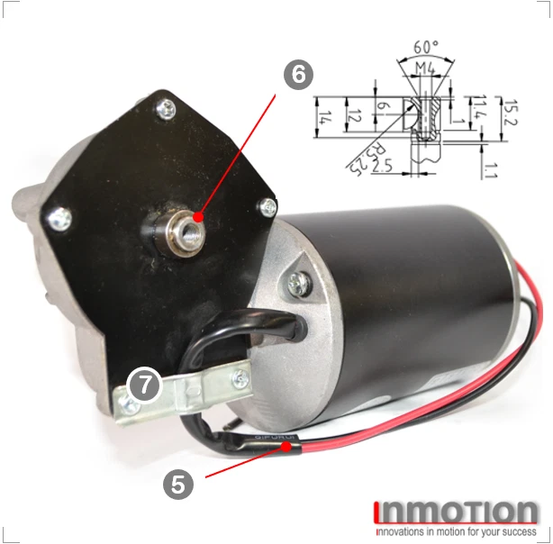 12V Gleichstrommotor Getriebemotor Universal 60U/min,100W, M8 Welle: WG73BD76-M8 - Bild 4 von 4