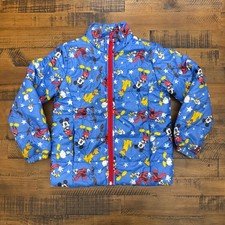 Disney Store Mickey Mouse  Friends Puffer Jacket Full Zip Blue Kids Size 5/6