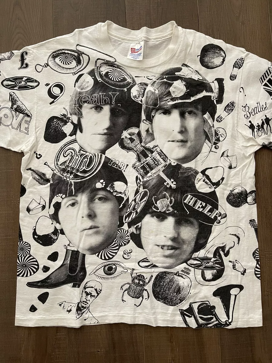 Vintage The Beatles All Over Print T Shirt Men Size XL Apple 1991  Winterland 90s