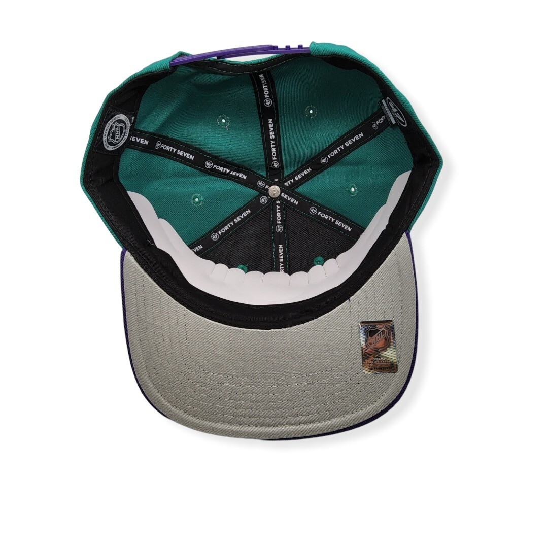 47 Anaheim Ducks Captain No Shot 2T Teal/Purple Adjustable