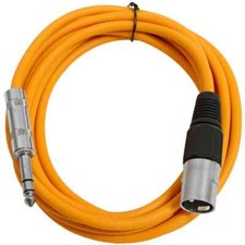 10 Foot Orange XLR Male to TRS Patch Cables PA DJ Cords XLRM to 1/4"