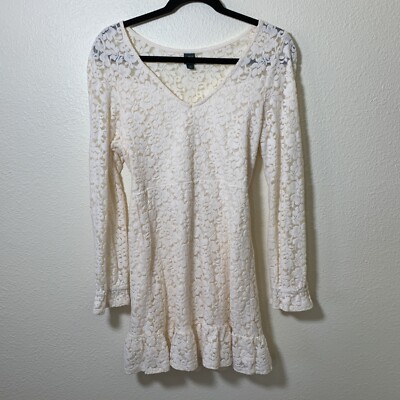 chinese dress ladies Chiara long sleeve ivory and champagne lace skater dress – Deja Elite  Boutique main image 0