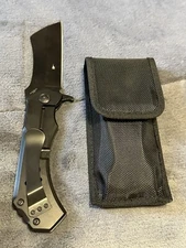 S-TEC  Folding Knife 440 Steel Cleaver Blade Stainless Steel Handle-NEW!!!!!