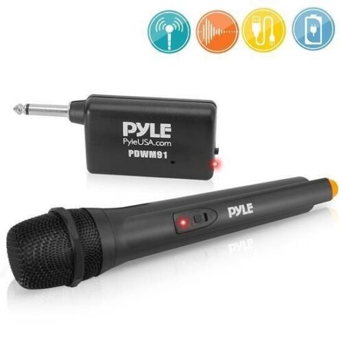 Pyle-PRO Professional VHF Handheld Microphone system w/Adapter Receiver PDWM91 - Afbeelding 1 van 8