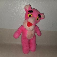 Vintage 1980 Pink Panther Stuffed Plush Toy 10" Made by Mighty Star