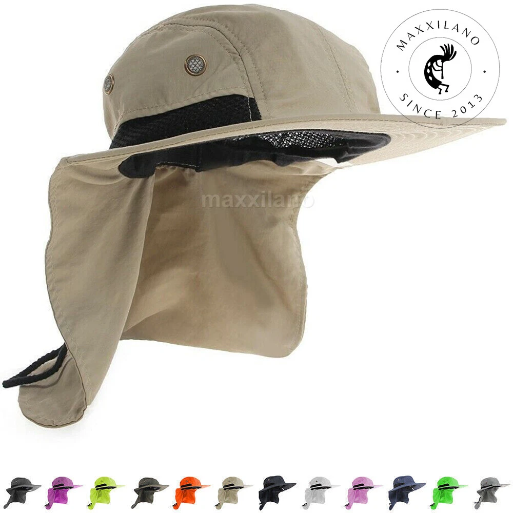 Boonie Snap Hat for Men Wide Brim Ear Neck Cover Sun Flap Bucket Hats  Outdoors