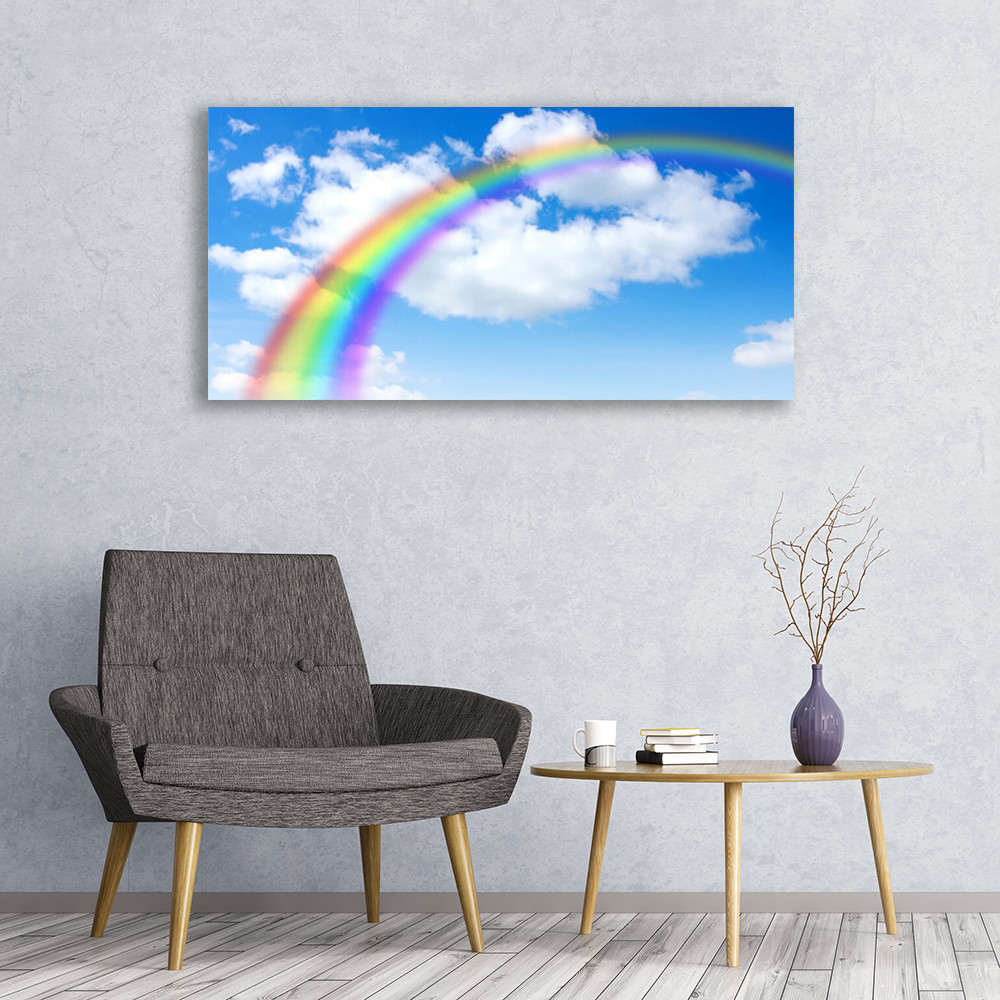 Impression sur toile paysage arc-en-ciel 120x60 cm de qualité galerie d'art