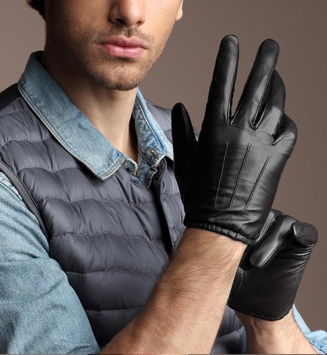 Unlined leather gloves for man, top Lambskin Gloves sheepskin Leather Gloves - Picture 5 of 9