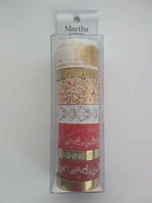 Martha Stewart Traditional Washi Tape Collection - 8 Rolls Of Holiday Decorative Tape