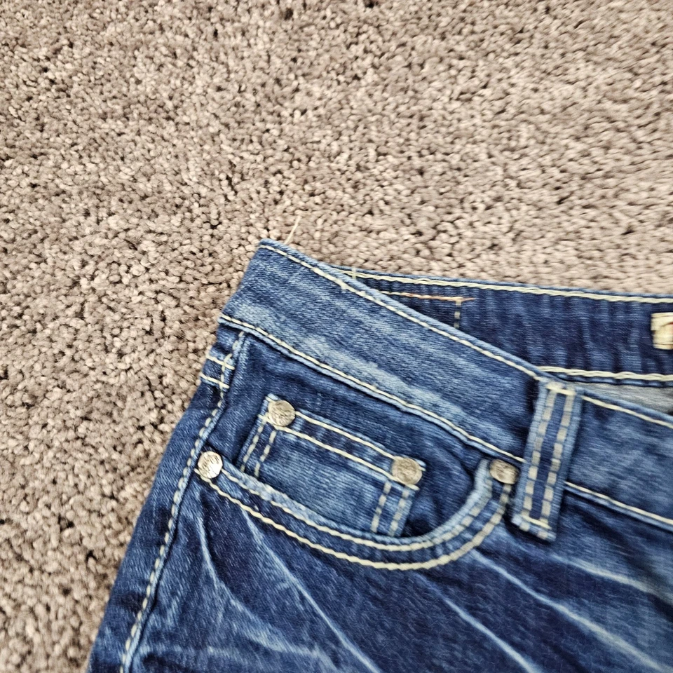 BKE Jeans Womens 30 Straight Crop Low Rise Distressed Denim Stretch Stella 30x26 - Image 3 of 4