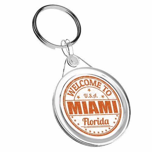1 X Welcome To Miami Florida Keyring IR02 Mum Dad Kids Birthday Gift 1-x-welcome-to-miami-florida-keyring-ir02-mum-dad-kids-birthday-gift