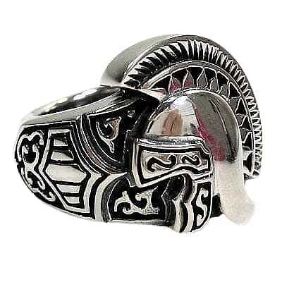 Sterling Silver Roman Warrior Helmet Ring