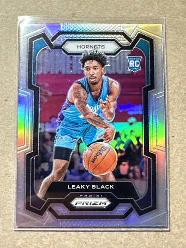 Leaky Black 2023-24 Panini Prizm #284 Silver Prizm Rookie Card, Hornets