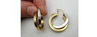 14K Yellow & White Gold  Crisscross Intertwined Double Hoop Earrings [E128] — photo 1