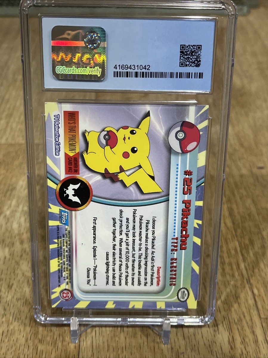 PIKACHU 1999 TOPPS POKEMON T.V. #25 Silver Foil Series 1 CGC PIKACHU 1999 TOPPS POKEMON T.V. #25 Silver Foil Series 1 CGC