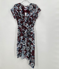 Parker Asymmetrical Wrap Midi Dress size M Cordovan Gardens Floral Print NWT