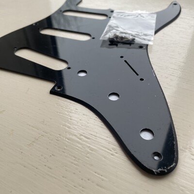 Fender/Squier 50s Strat SCRATCH PLATE SSS Black 1-ply, 8-hole & Imports