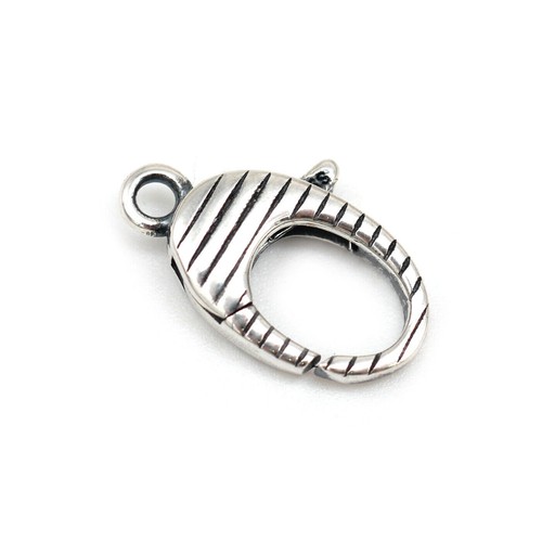 Broche de garra de langosta ovalada texturizada plata esterlina 925 para pulsera A5034 - Imagen 4 de 8