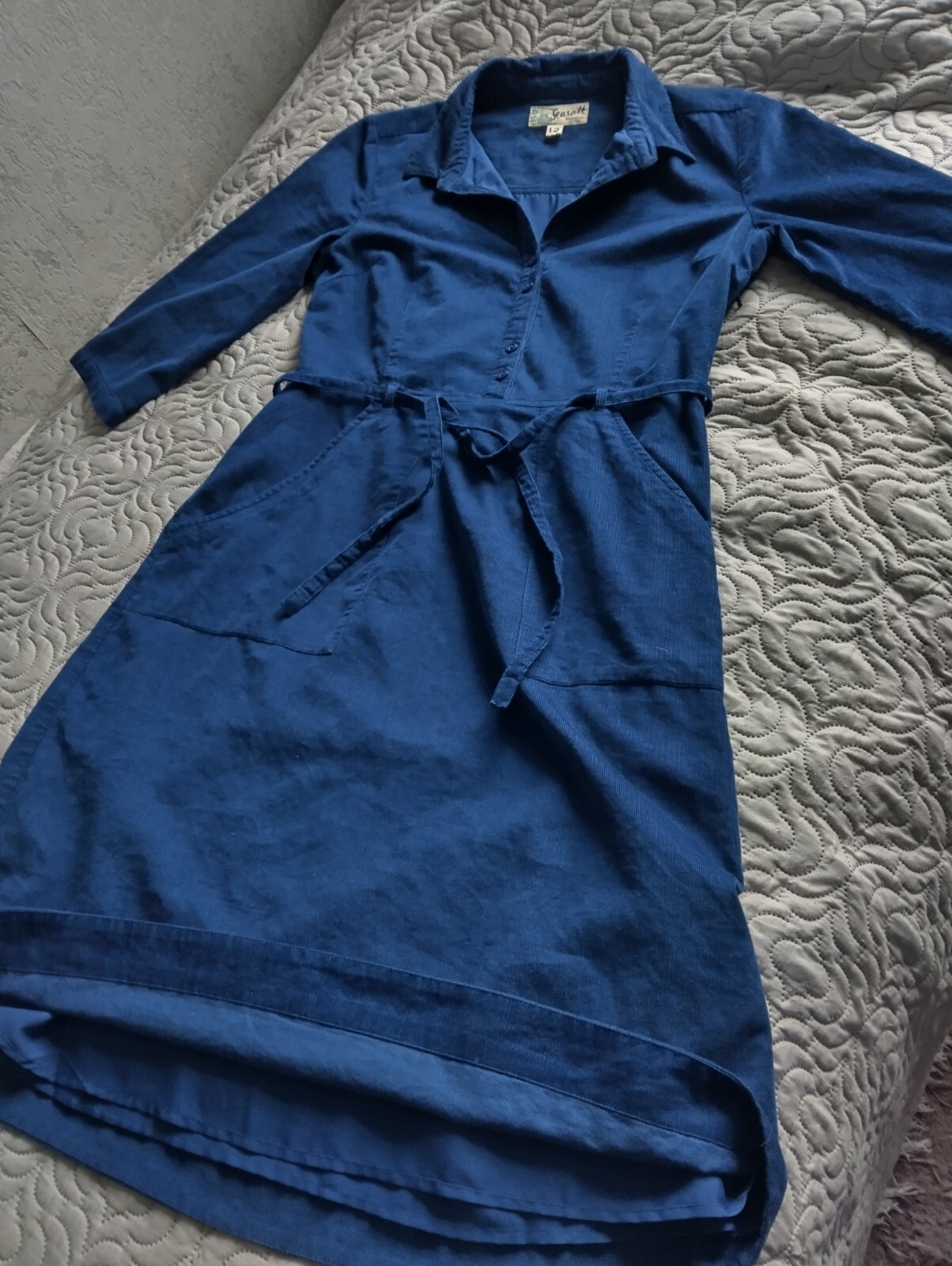 Seasalt Navy Needlecord Dress 12 eBay