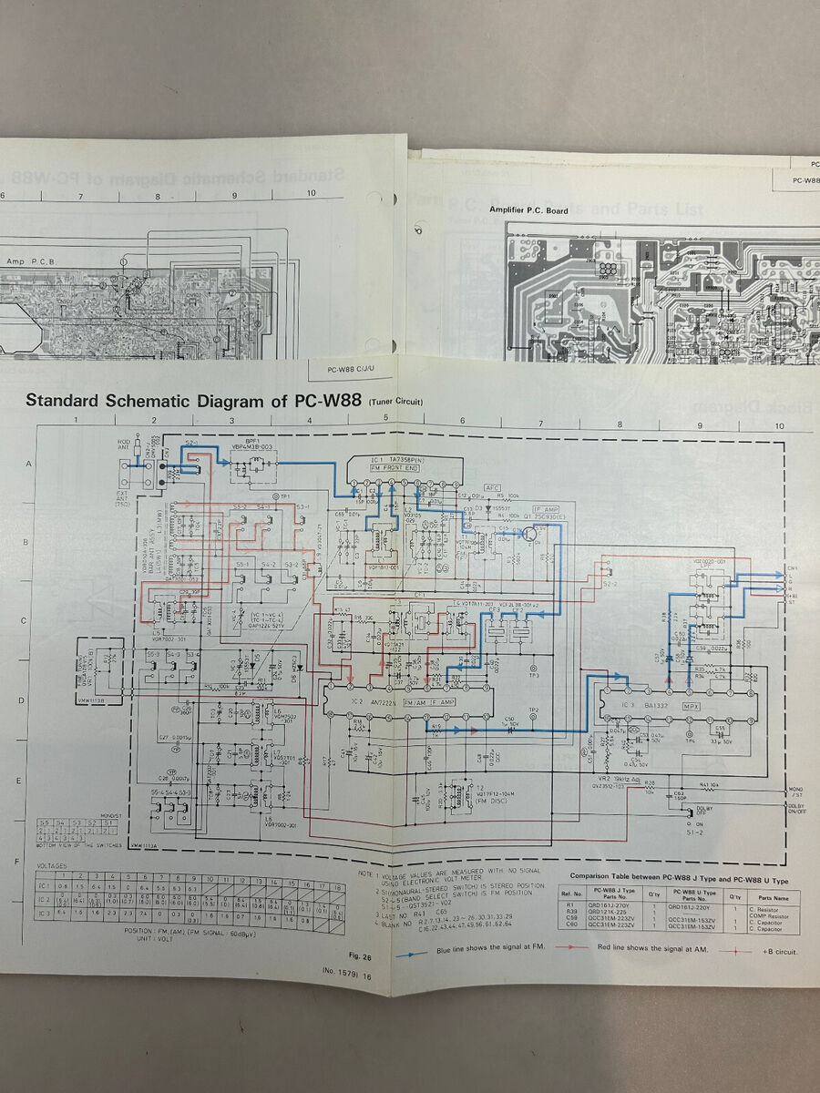 JVC PC-W88 Original Service Manual Free Shipping 