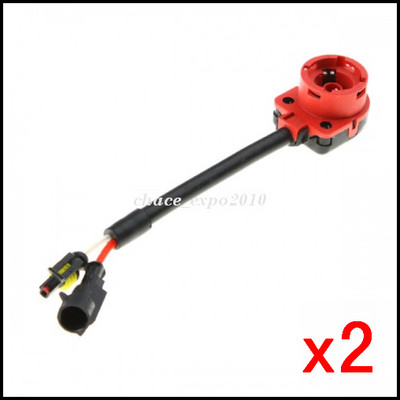 2x HID D2S D2R D2C Bulbs Ballast Harness Converter Socket Adapter Wire Cable