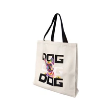 17" x 17" Reusable Canvas Bulldog Tote Bag,Grocery Bag,Beach Bag,Shopping Bag 