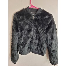 Retro By Mejane Black Faux Fur Jacket W/ Tags Size M