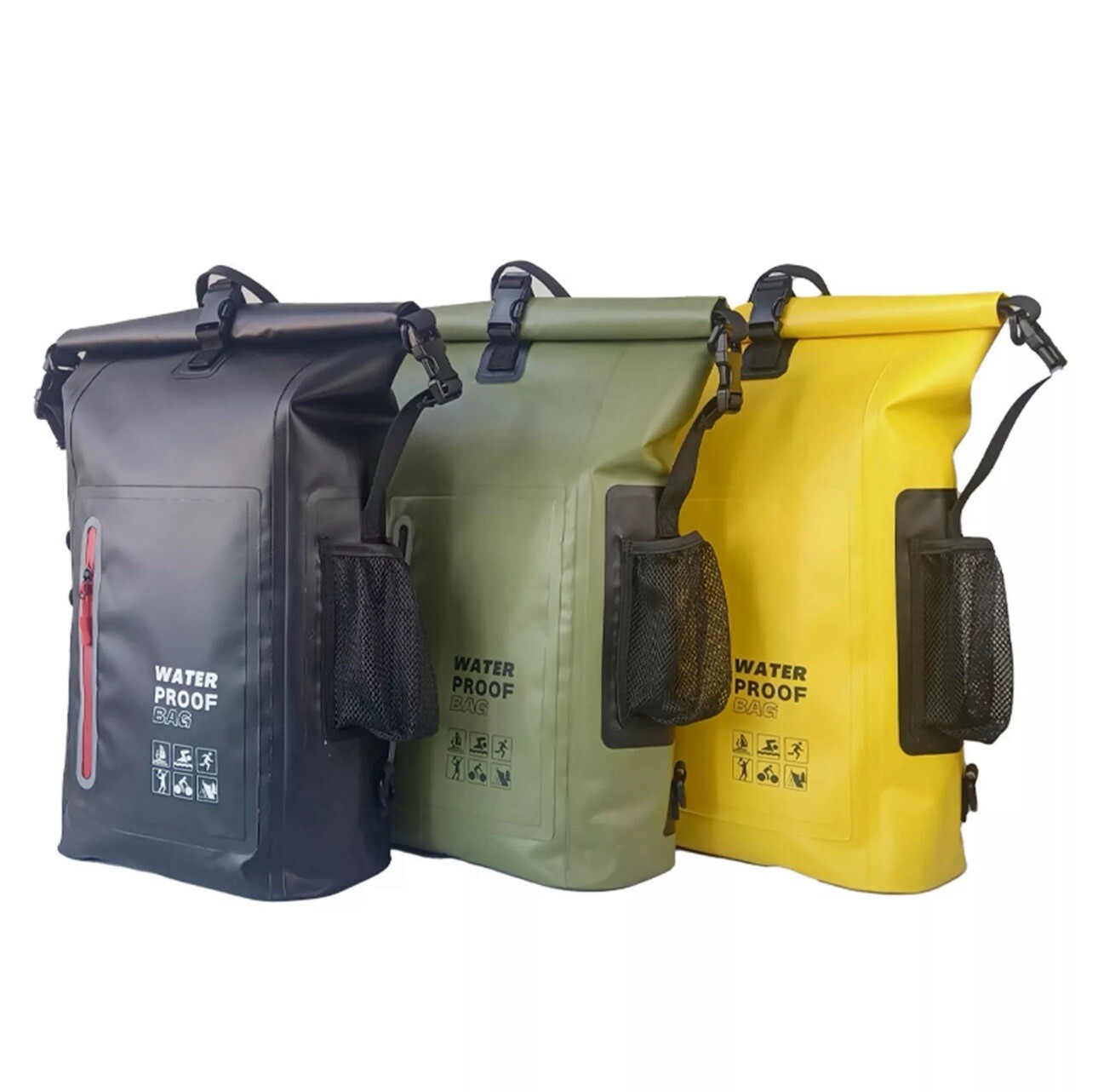 Mochila impermeable bolsas secas de gran capacidad tiras reflectantes bolsa de viaje. 25L