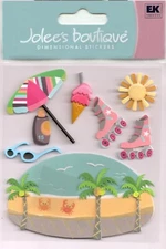Vintage Jolee's Boutique 3D Stickers ROLLERBLADING Theme 67408 FAST FREE SHIP!
