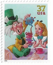 STAMP US SCOTT 3913 "The Art of Disney-Alice & The Mad Hatter" 37 CENT 2005 MNH