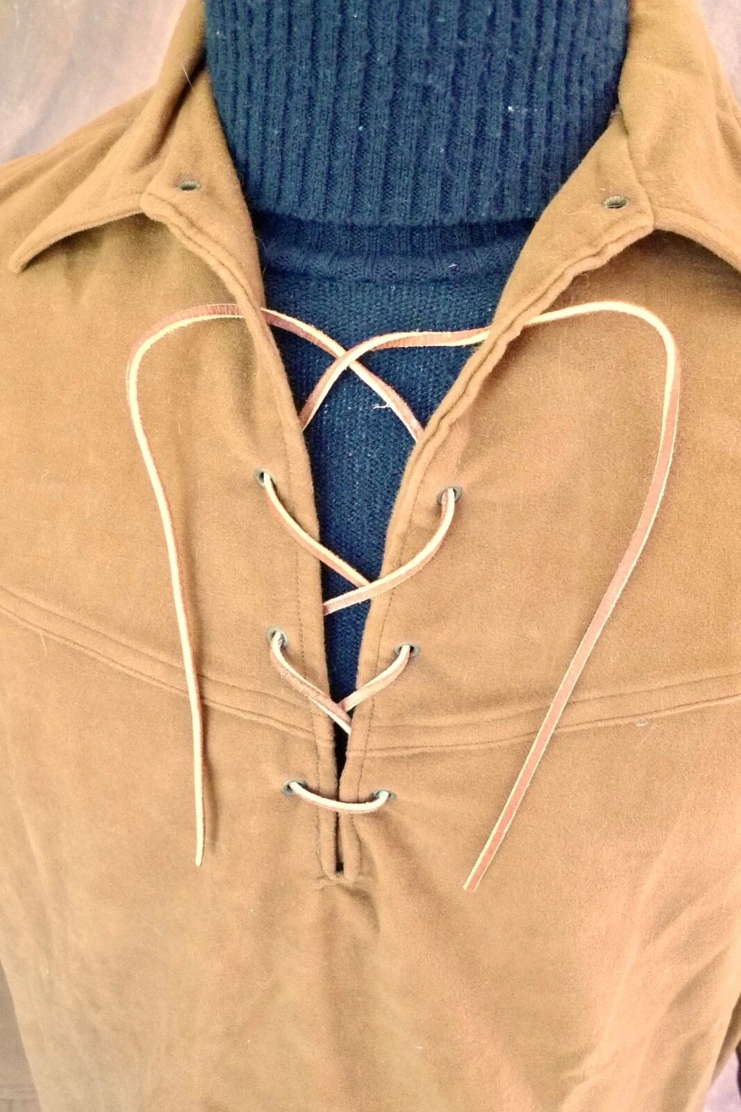 Vintage CAMPUS Sueded COTTON JACKET Shirt ~ The TOGA Pullover Anorak LG 16 1/2