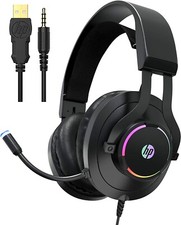 HP Over the ear Gaming Headset for PS5 Xbox. Noise Canceling. LED Light